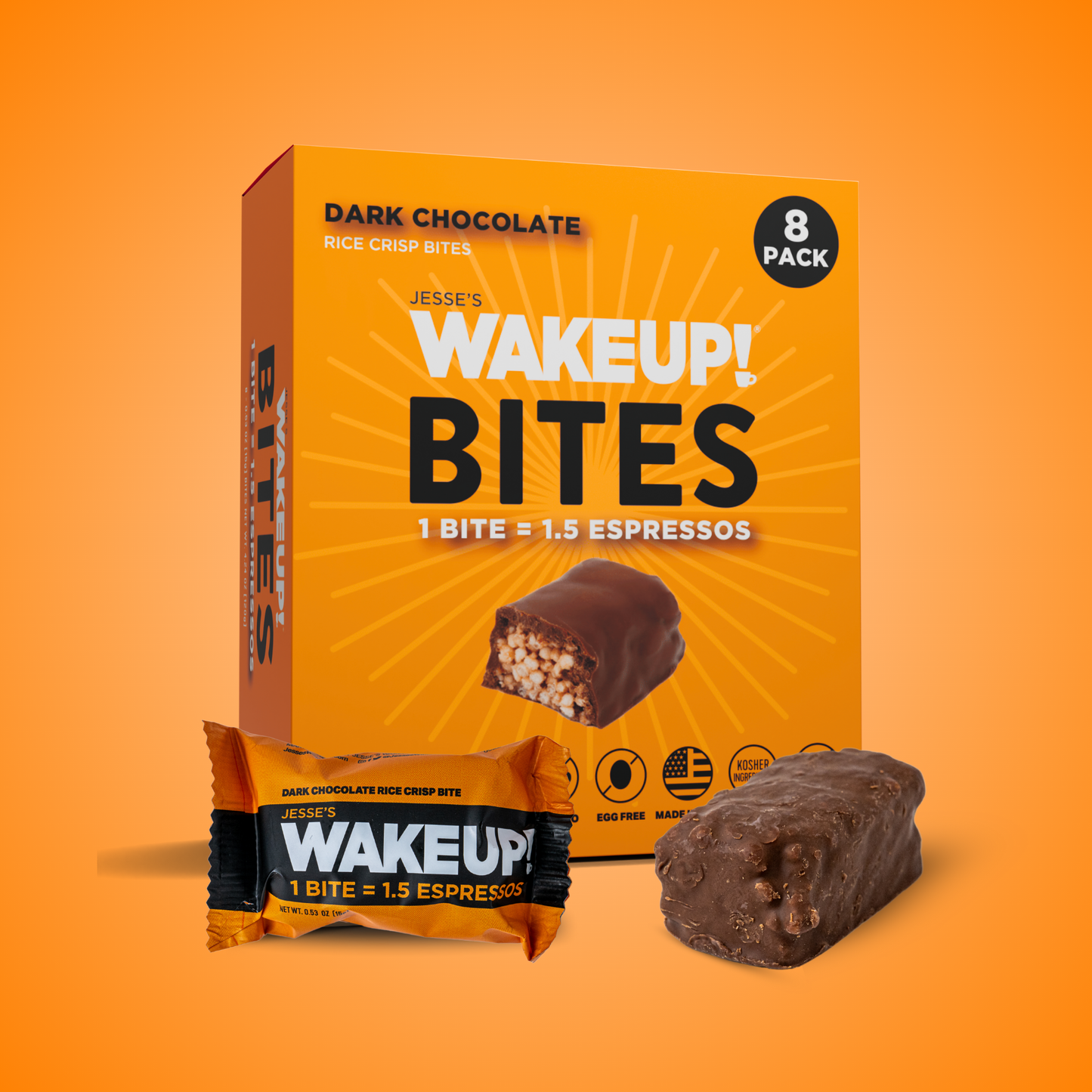 WakeUP! Caffeinated Chocolate Protein Bites - 8 Pack
