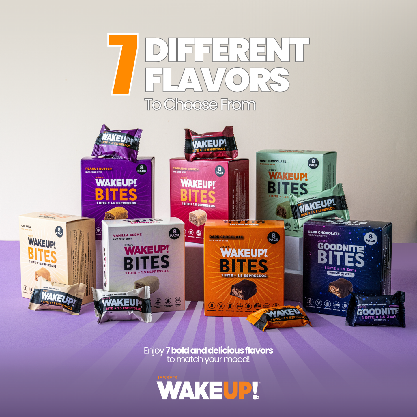 WakeUP! Caffeinated Chocolate Protein Bites - 8 Pack