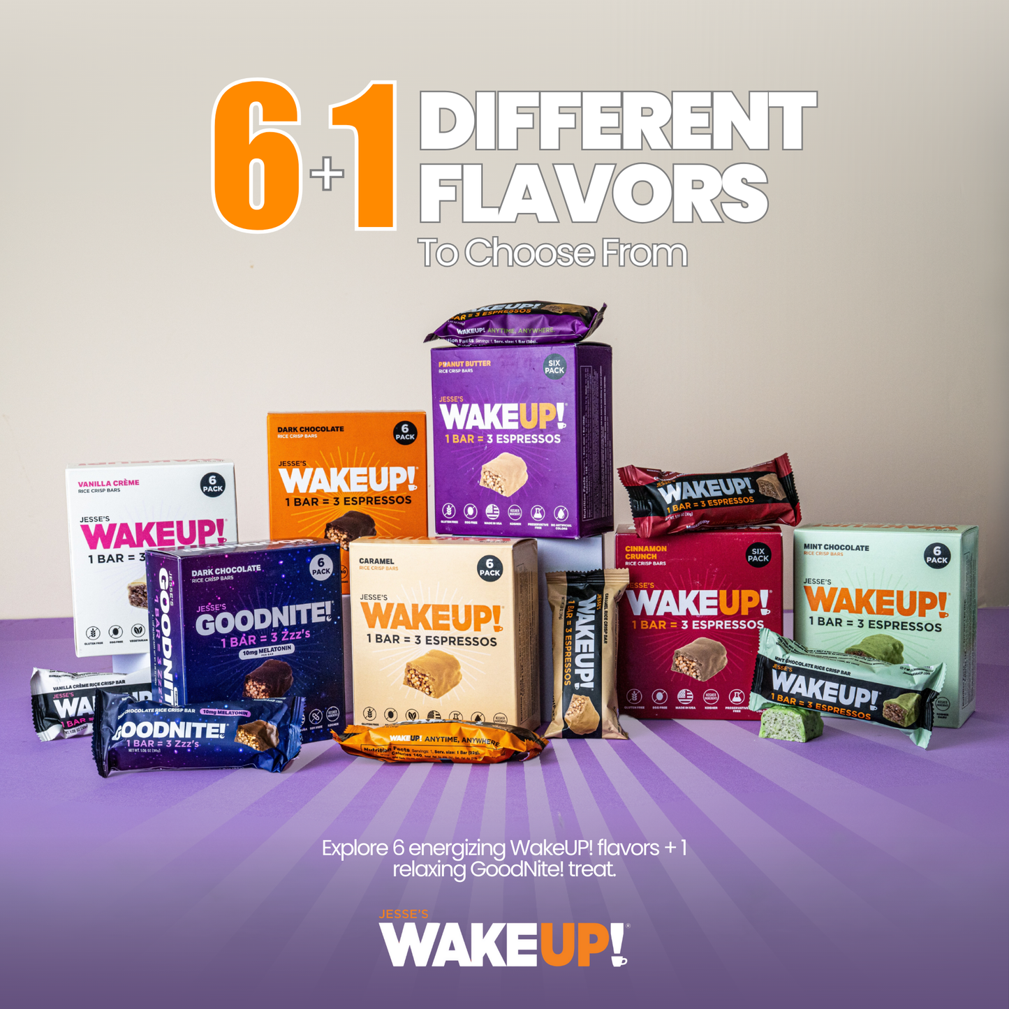 WakeUP! Caffeinated Chocolate Protein Bars - 6 Pack