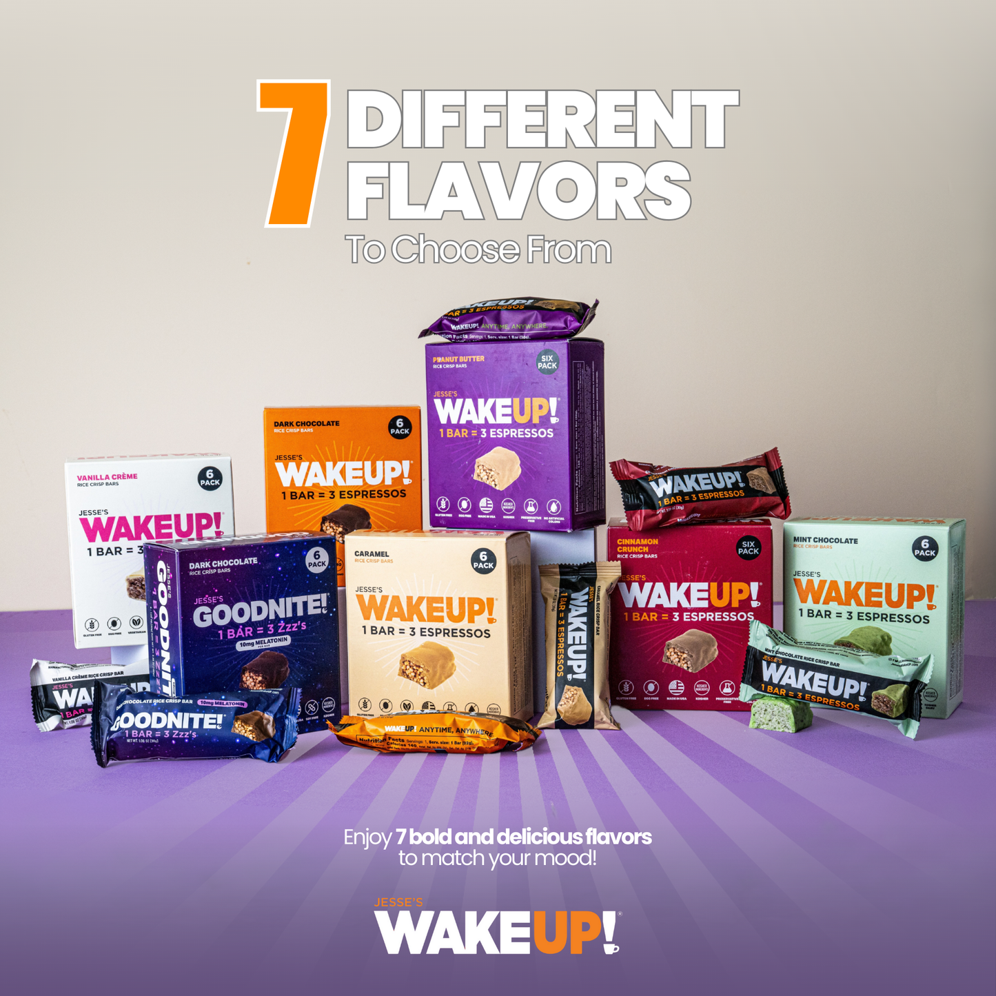 WakeUP! Caffeinated Vanilla Creme Protein Bars - 6 Pack