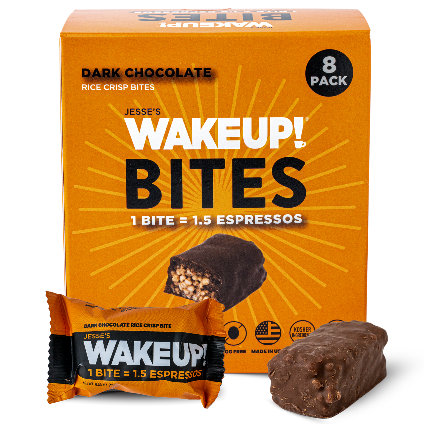 WakeUP! Caffeinated Chocolate Protein Bites - 8 Pack