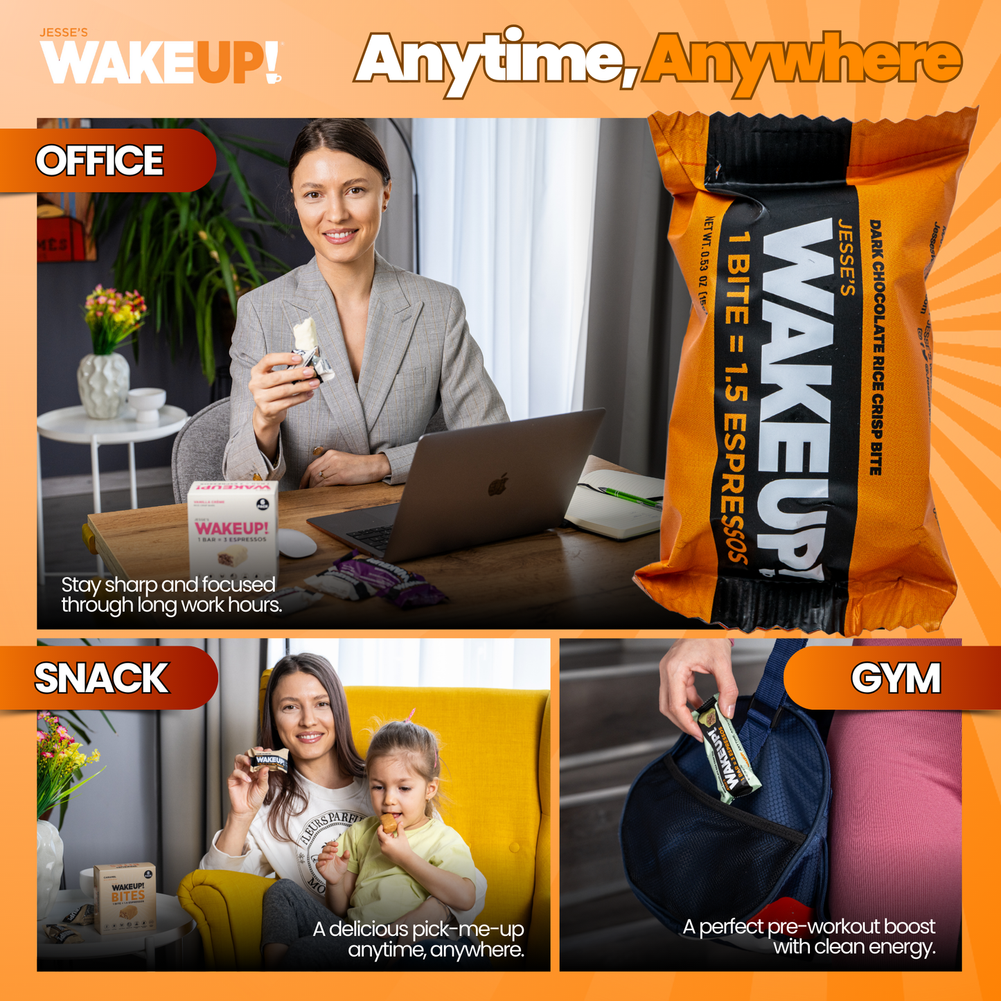 WakeUP! Caffeinated Chocolate Protein Bites - 8 Pack
