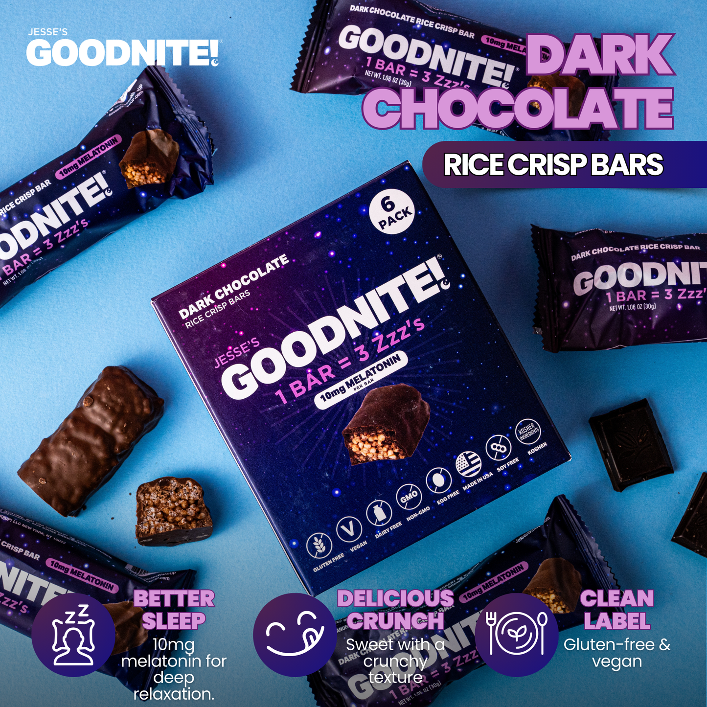GoodNITE! Chocolate Protein Bars - 6 Pack