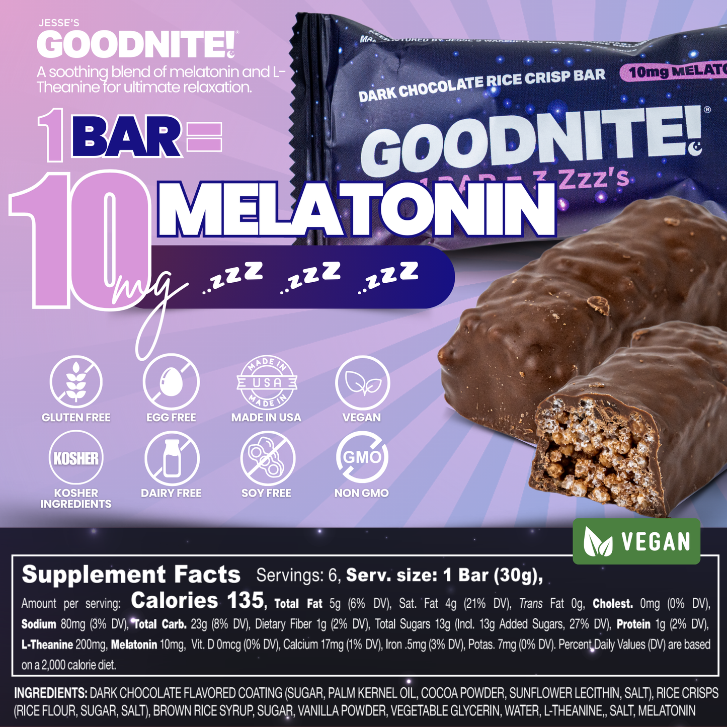 GoodNITE! Chocolate Protein Bars - 6 Pack