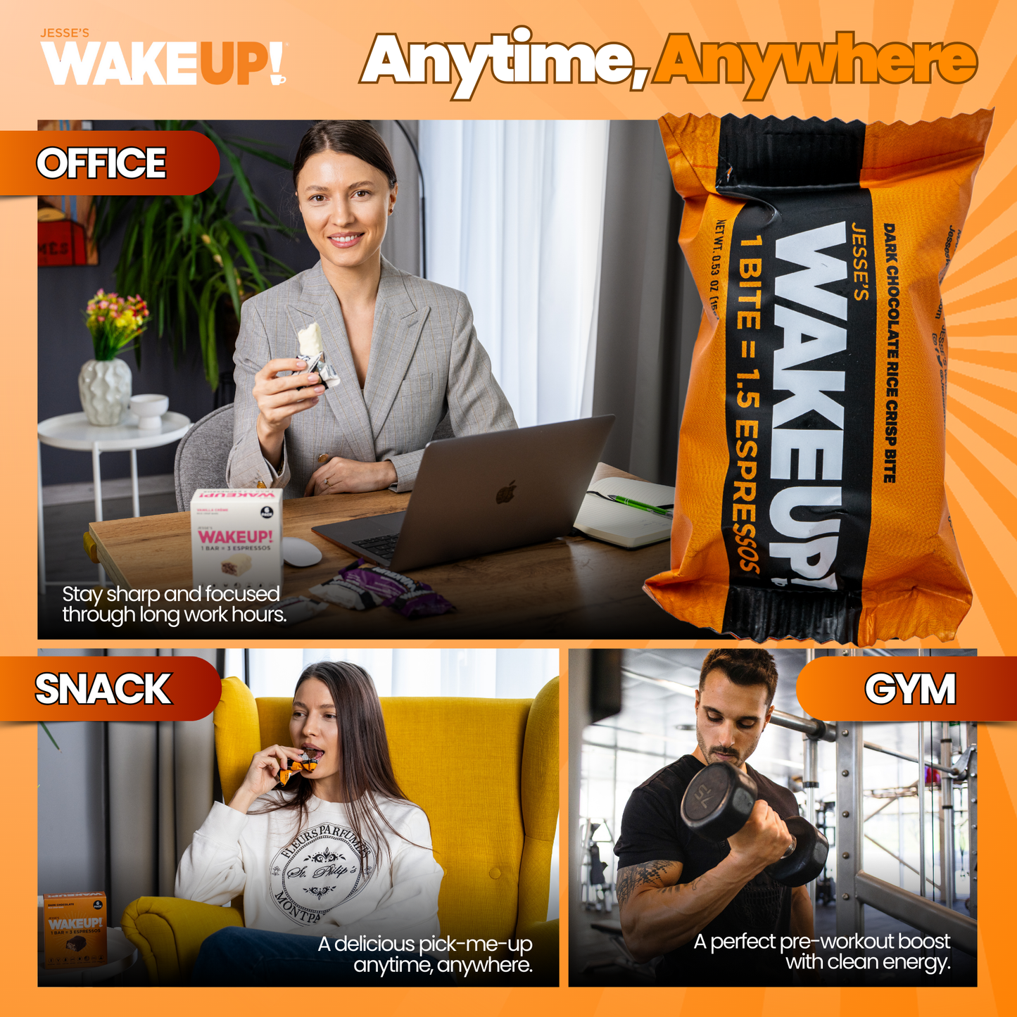 WakeUP! Caffeinated Chocolate Protein Bites - 8 Pack