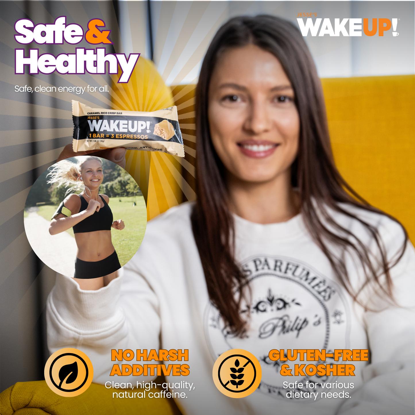 WakeUP! Caffeinated Caramel Protein Bars - 6 Pack