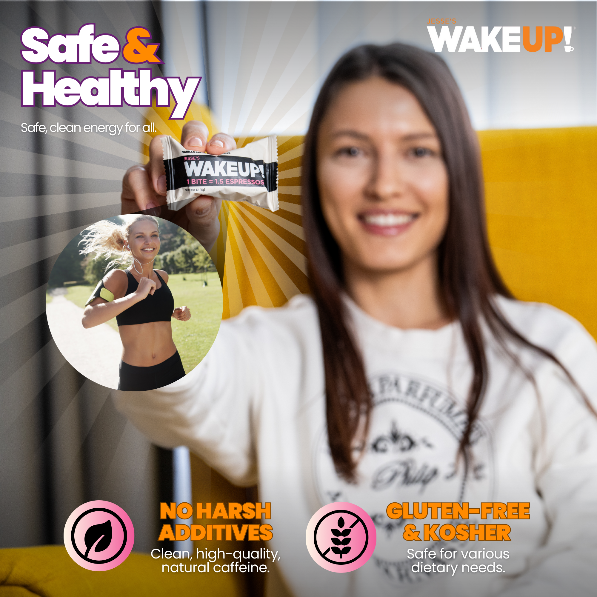 WakeUP! Caffeinated Vanilla Creme Protein Bites - 8 Pack