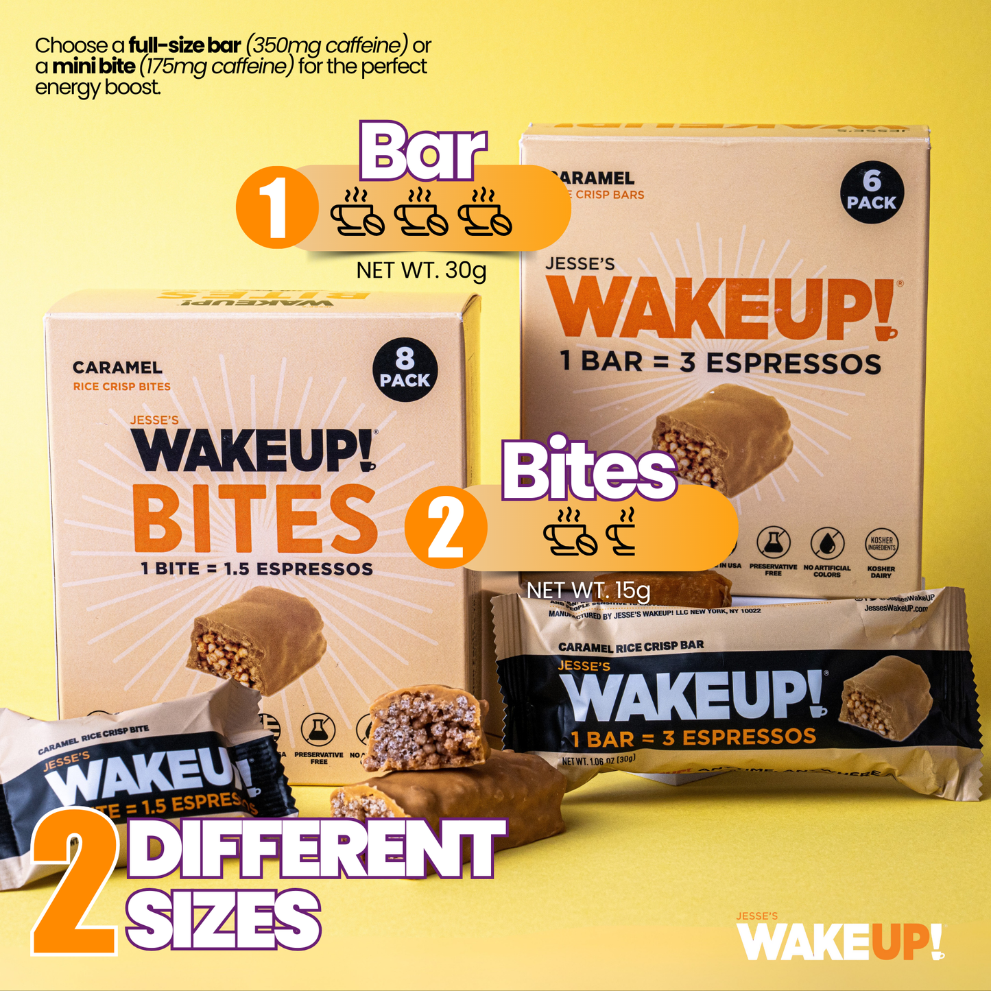 WakeUP! Caffeinated Caramel Protein Bars - 6 Pack
