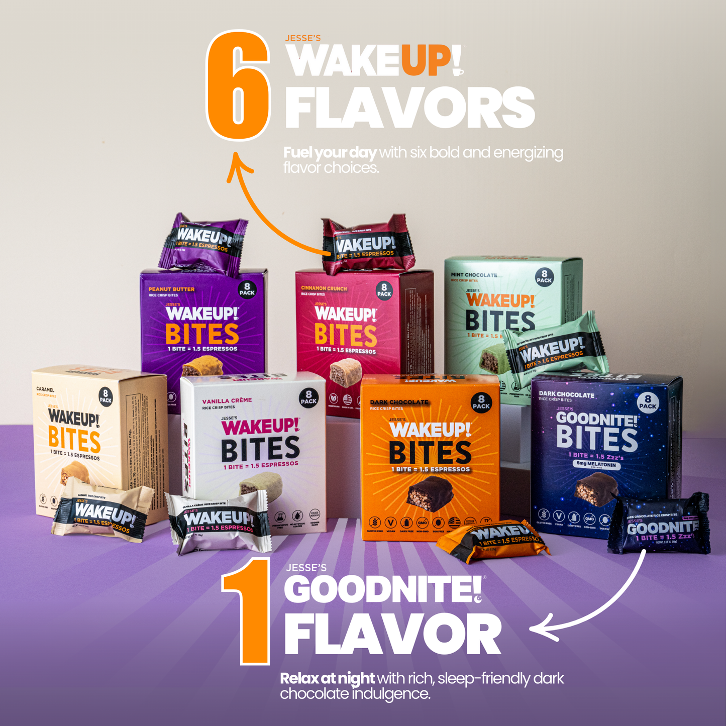 WakeUP! Caffeinated Chocolate Protein Bites - 8 Pack