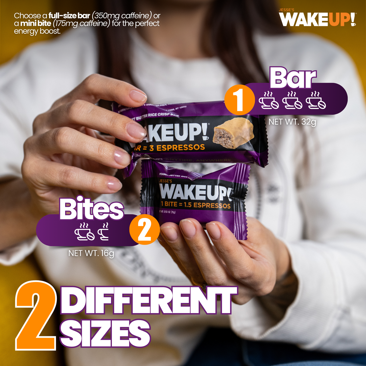 WakeUP! Caffeinated Peanut Butter Protein Bars - 6 Pack