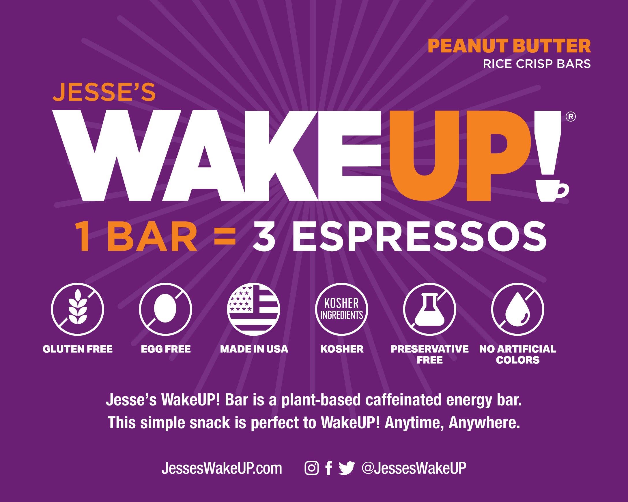 WakeUP! Caffeinated Protein Bars Value Pack – 6 Cartons (36 Bars) – 3 Caramel & 3 Peanut Butter