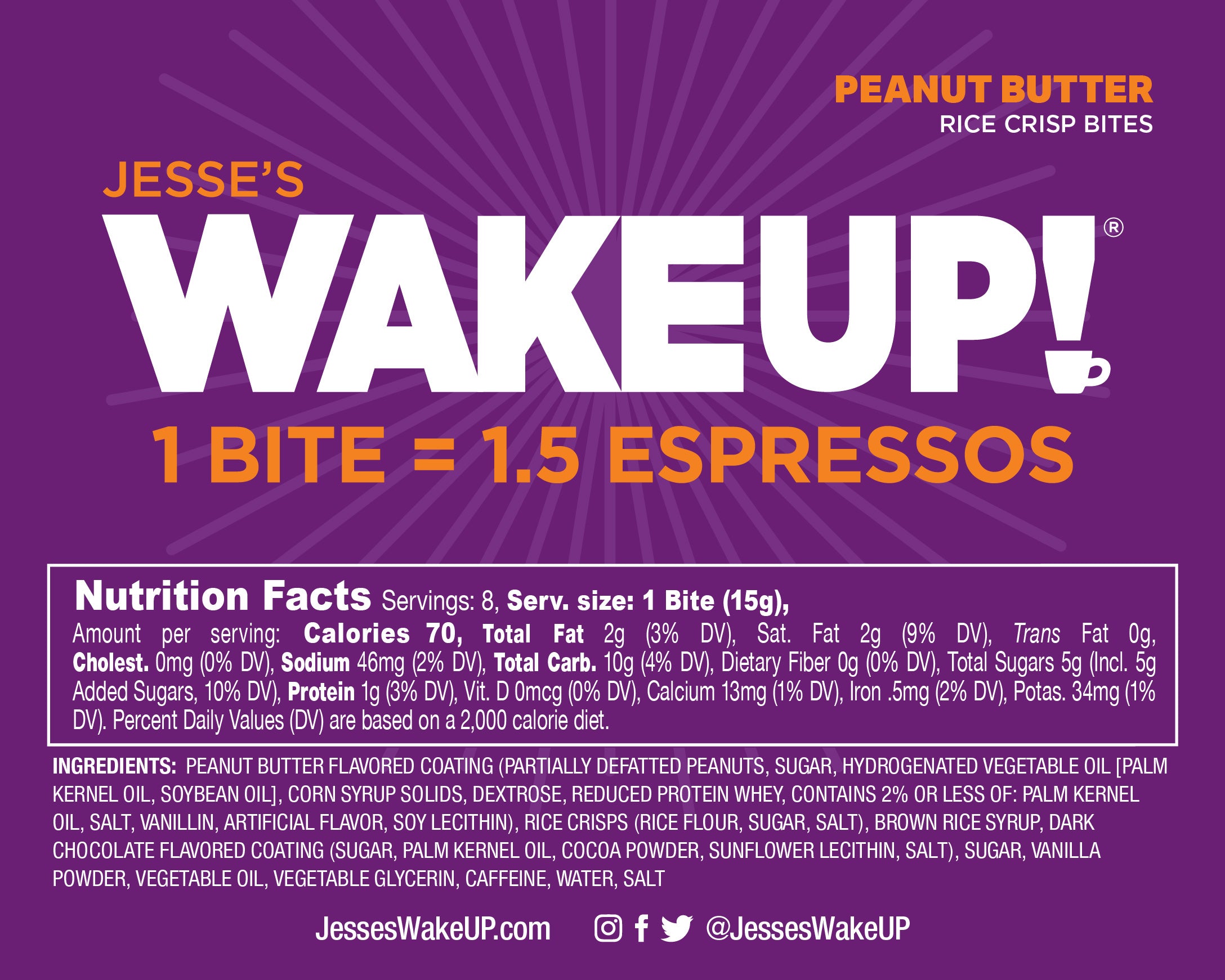 VARIETY PACK (48 Bites, 6 Cartons) WakeUP! Caffeinated Protein Bites, All 6 Flavor