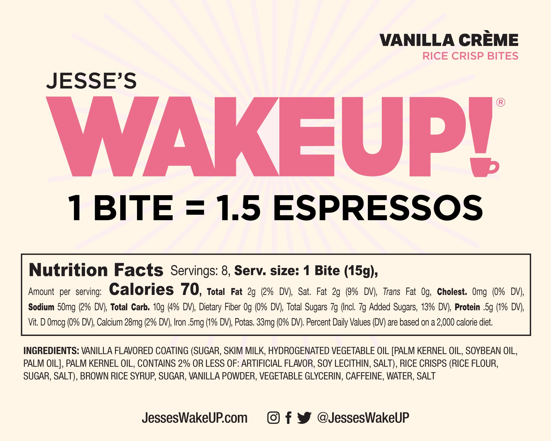 VARIETY PACK (48 Bites, 6 Cartons) WakeUP! Caffeinated Protein Bites, All 6 Flavor