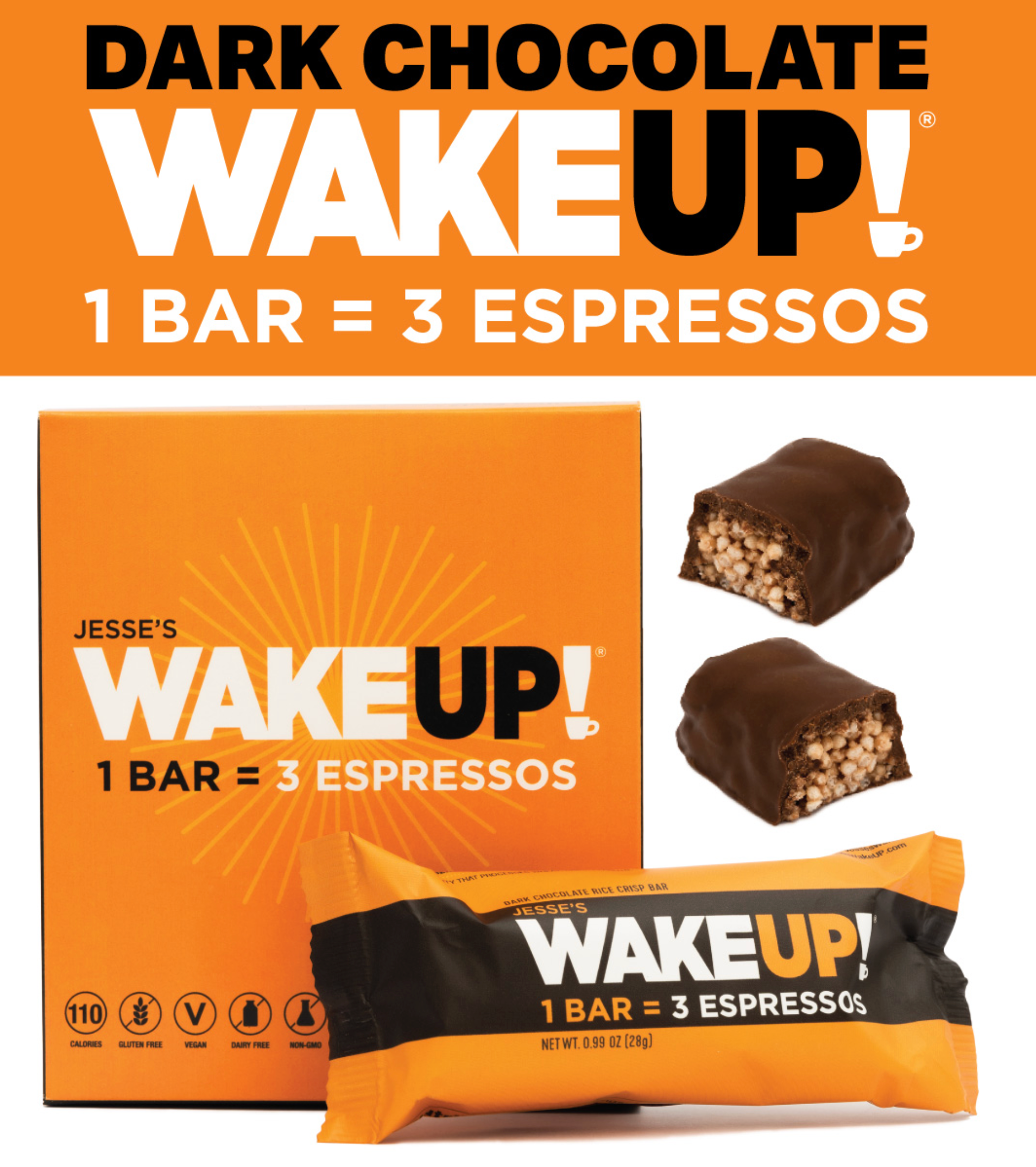 WakeUP! Caffeinated Protein Bars Value Pack – 6 Cartons (36 Bars) – 3 Caramel & 3 Dark Chocolate