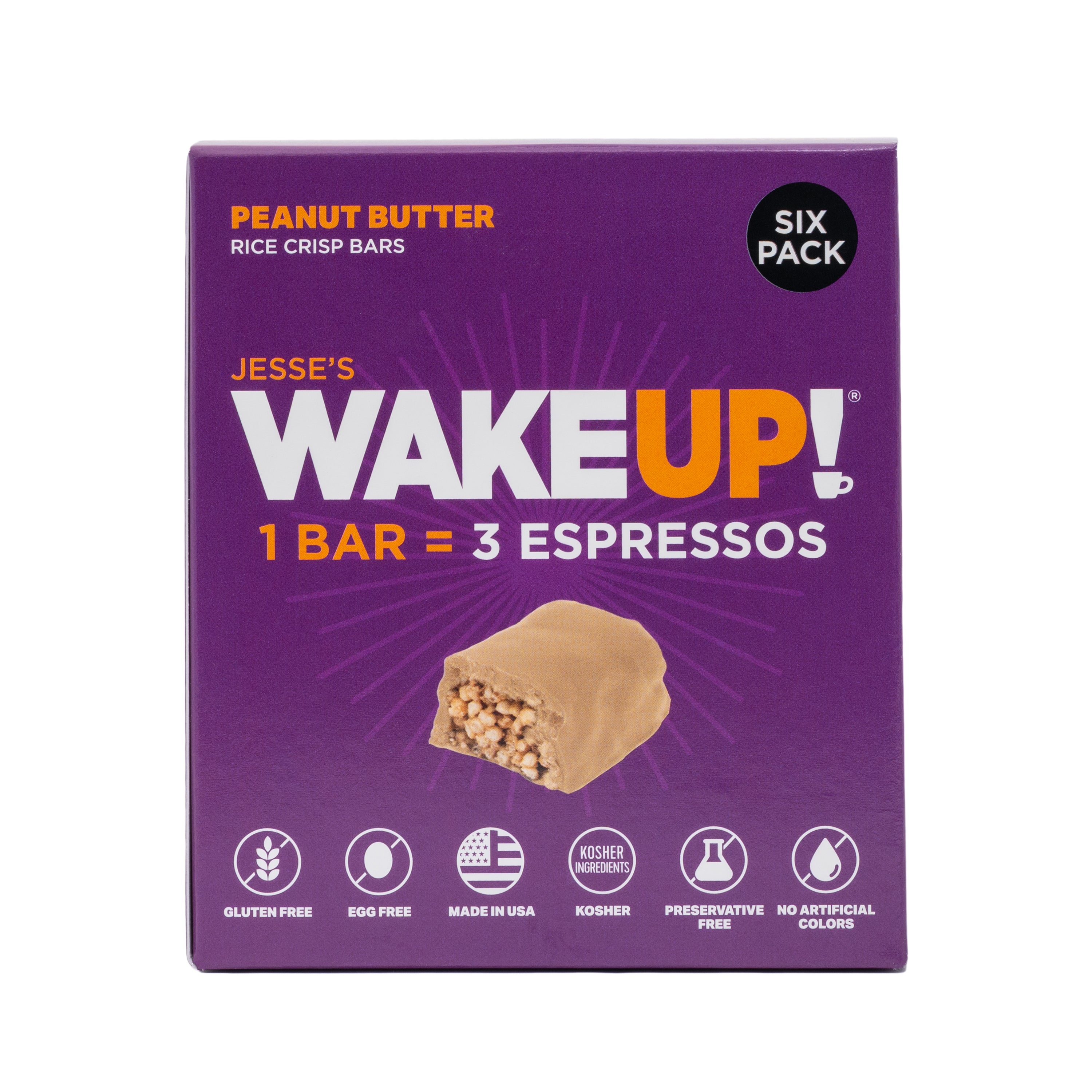 WakeUP! Caffeinated Protein Bars Value Pack – 6 Cartons (36 Bars) – 3 Caramel & 3 Peanut Butter