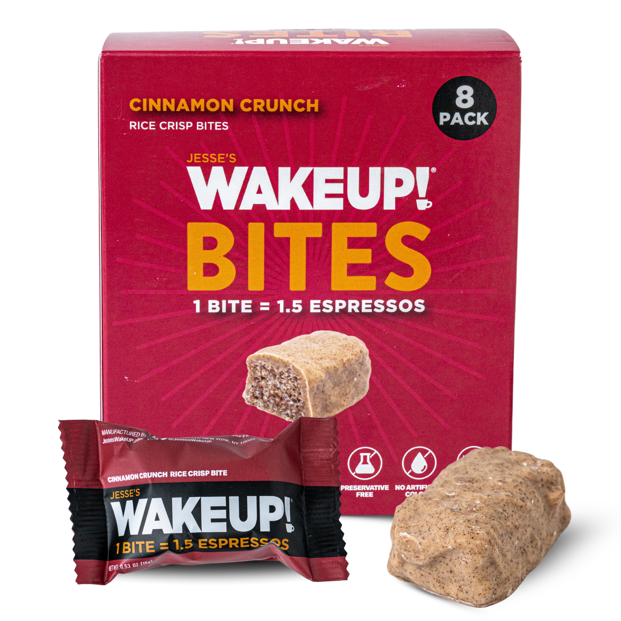 WakeUP! Caffeinated Cinnamon Crunch Protein Bites - 8 Pack