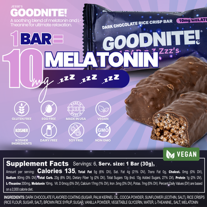 GoodNITE! Chocolate Protein Bars - 6 Pack