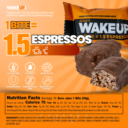 WakeUP! Caffeinated Chocolate Protein Bites - 8 Pack