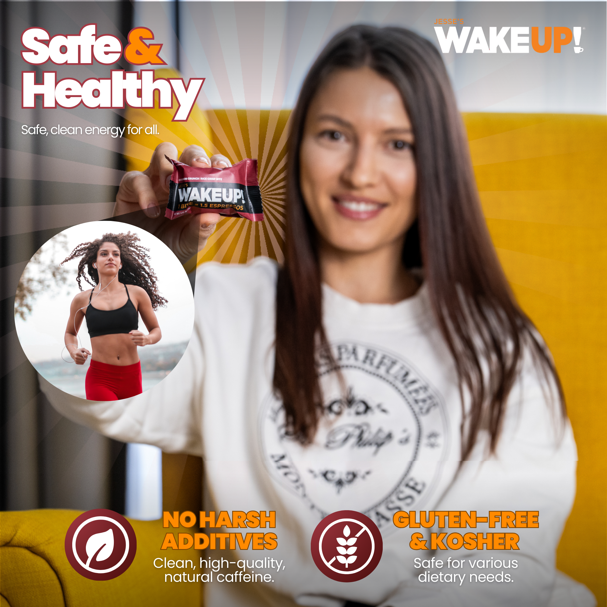 WakeUP! Caffeinated Cinnamon Crunch Protein Bites - 8 Pack