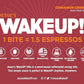 WAKE UP! Caffeinated Cinnamon Crunch Protein Bites - Gluten Free, Vegetarian, 175mg Caffeine (1 Bite = 1.5 Espressos) - Boosts Focus and Clarity - Kosher Ingredients - 8 Pack