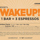 WAKE UP! Caffeinated Caramel Protein Bars - Gluten Free, Vegetarian, 350mg Caffeine (1 Bar = 3 Espressos) - Boosts Focus and Clarity - Kosher Ingredients - 6 Pack