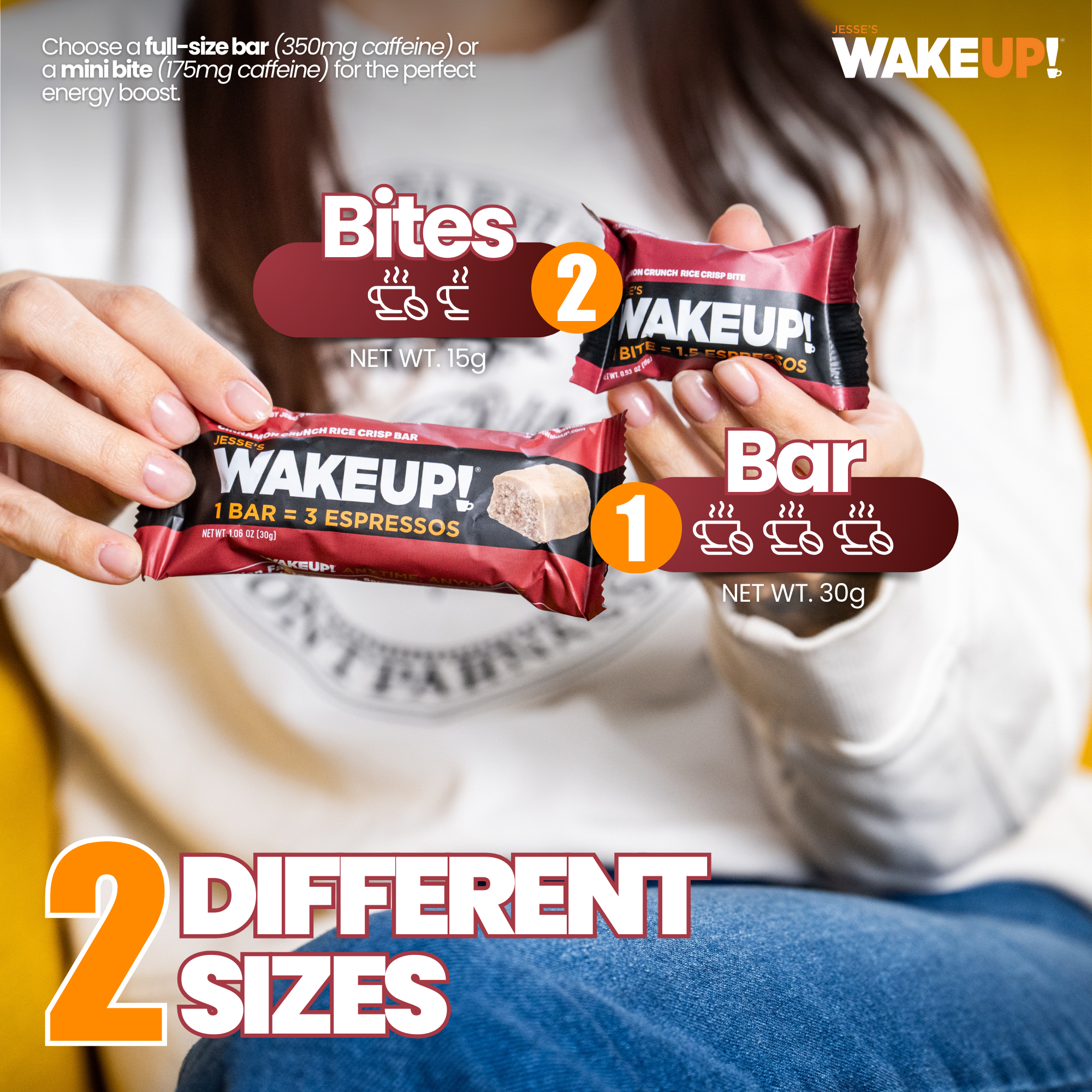 WakeUP! Caffeinated Cinnamon Crunch Protein Bites - 8 Pack