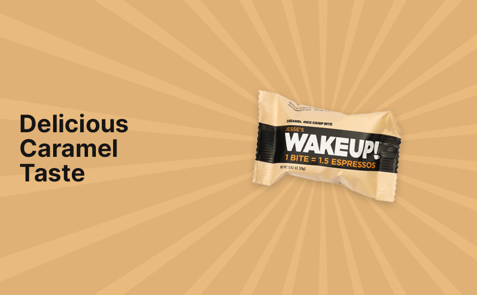 WAKE UP! Caffeinated Protein Bites Value Pack – 6 Cartons (48 Bites) – 3 Caramel & 3 Peanut Butter – 175mg Caffeine (1 Bite = 1.5 Espressos) – Gluten-Free, Vegetarian, Kosher – Boosts Focus & Clarity