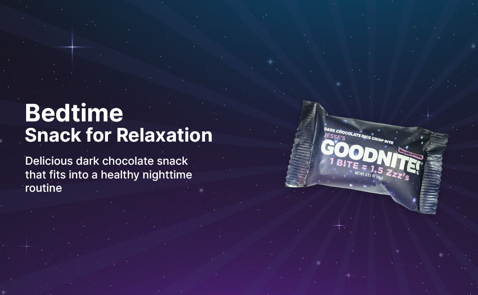 GoodNite! Chocolate Protein Bites with 5mg Melatonin & L-Theanine, Vegan, Gluten-Free, Kosher, Dark Chocolate - Relaxation and Sleep Support - 8 Pack