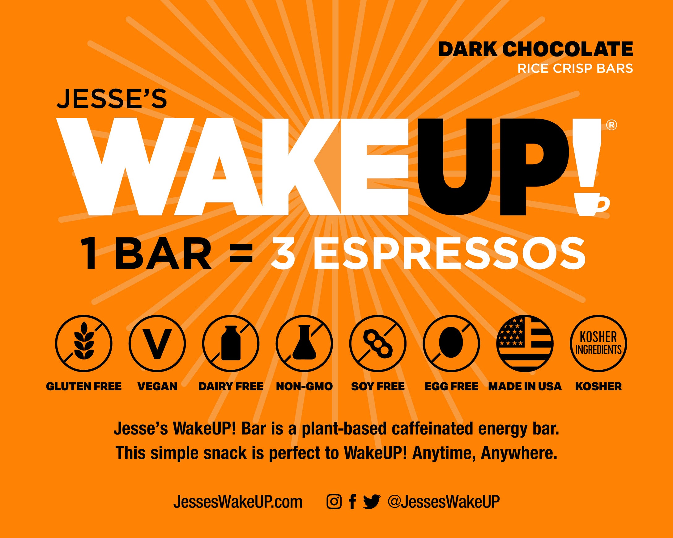 WakeUP! Caffeinated Protein Bars Value Pack – 6 Cartons (36 Bars) – 3 Caramel & 3 Dark Chocolate