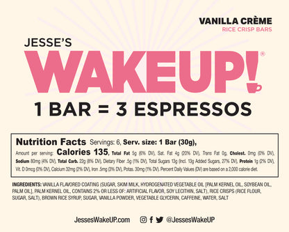 VARIETY PACK (36 Bars, 6 Cartons) WakeUP! Caffeinated Protein Bars, All 6 Flavor