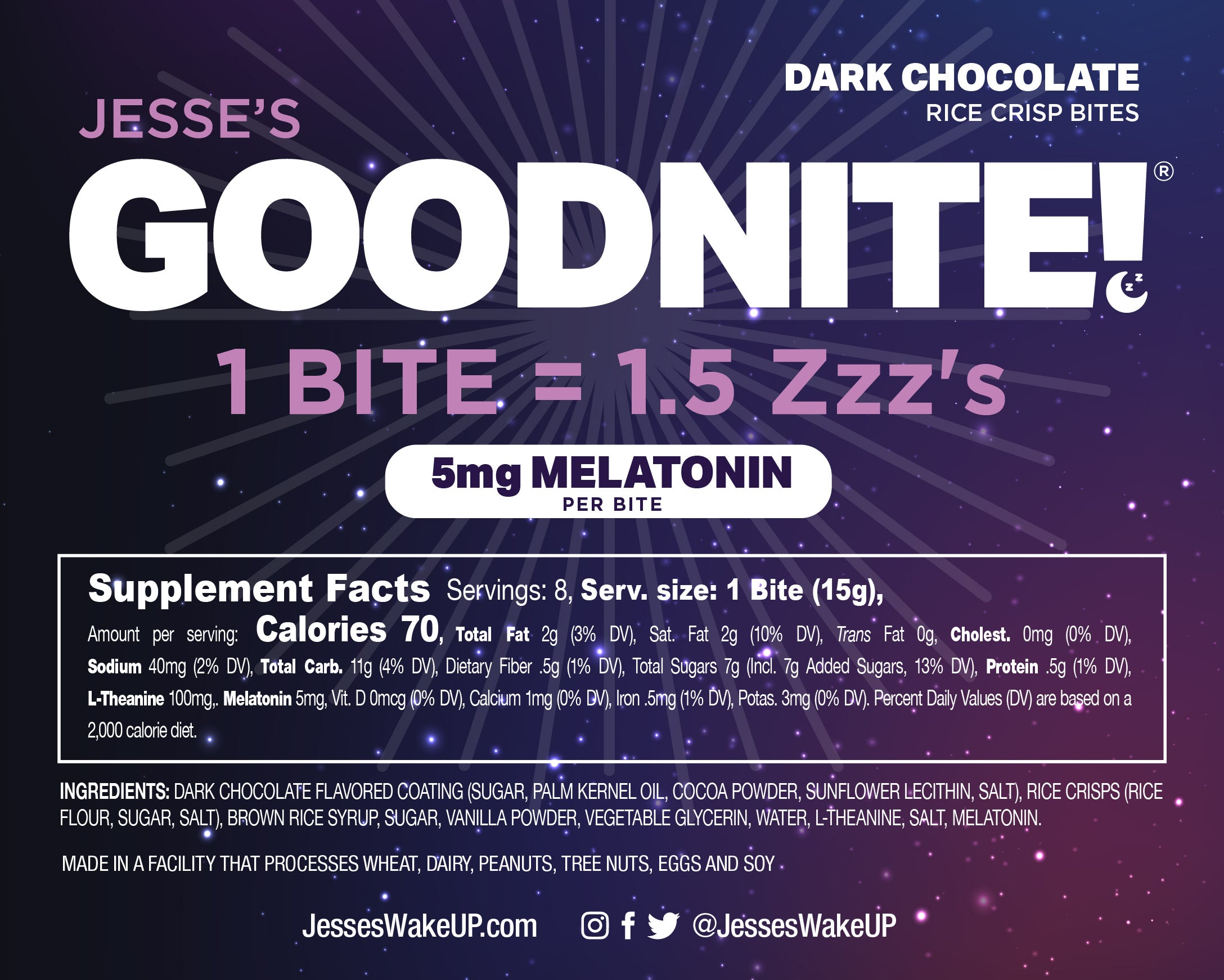 GoodNITE! Chocolate Protein Bites Value Pack – 6 Dark Chocolate Cartons (48 Bites)