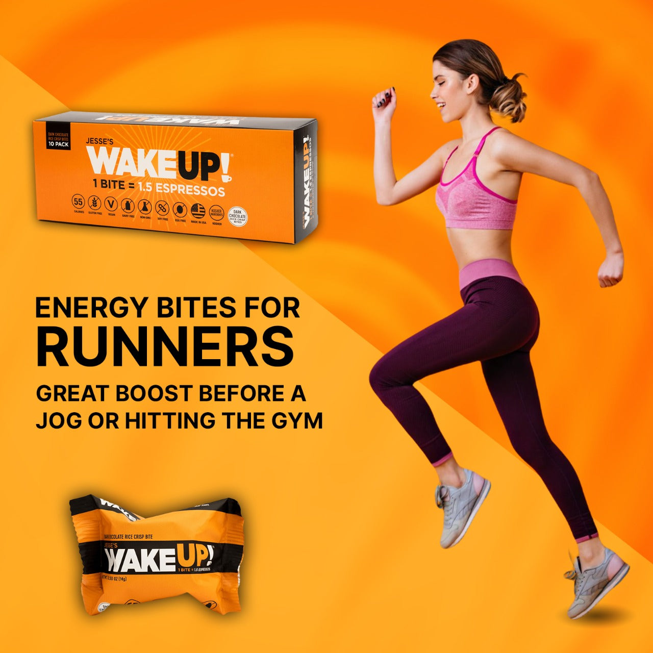 WakeUP! Caffeinated Protein Bites Value Pack – 6 Cartons (48 Bites) – 3 Caramel & 3 Dark Chocolate