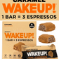 WAKE UP! Caffeinated Caramel Protein Bars - Gluten Free, Vegetarian, 350mg Caffeine (1 Bar = 3 Espressos) - Boosts Focus and Clarity - Kosher Ingredients - 6 Pack