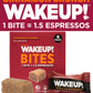 WAKE UP! Caffeinated Cinnamon Crunch Protein Bites - Gluten Free, Vegetarian, 175mg Caffeine (1 Bite = 1.5 Espressos) - Boosts Focus and Clarity - Kosher Ingredients - 8 Pack