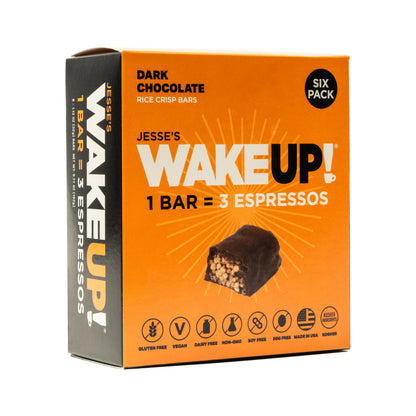 WakeUP! Caffeinated Protein Bars Value Pack – 6 Cartons (36 Bars) – 3 Caramel & 3 Dark Chocolate