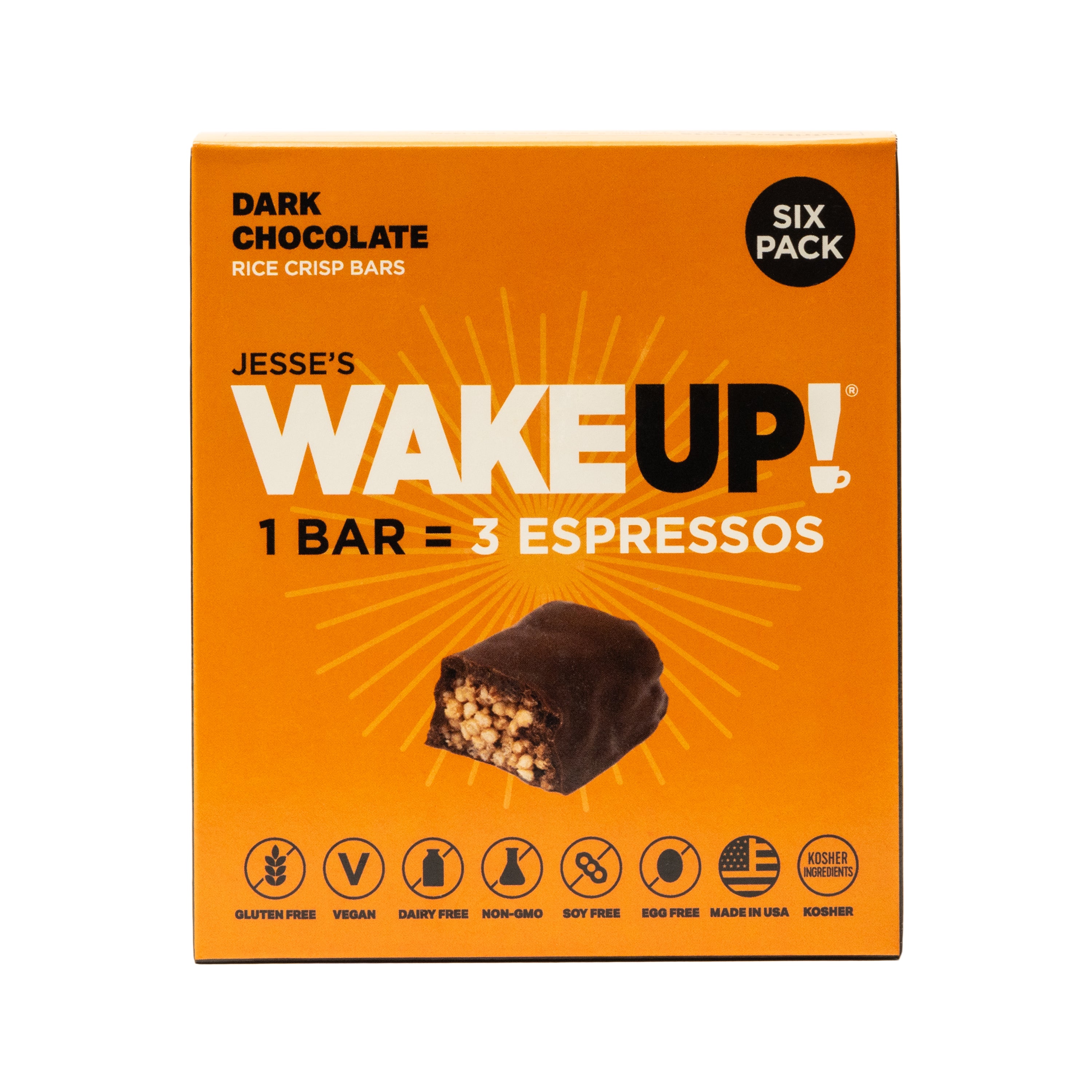 WakeUP! Caffeinated Protein Bars Value Pack – 6 Cartons (36 Bars) – 3 Caramel & 3 Dark Chocolate