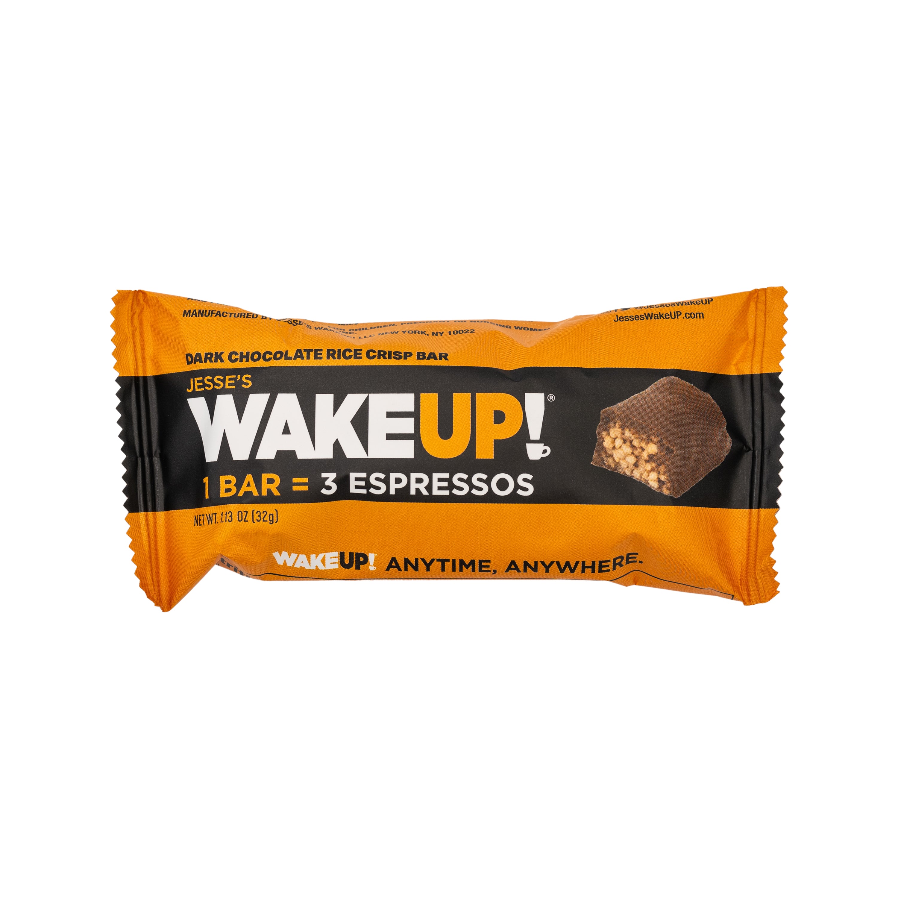 WAKE UP! Caffeinated Chocolate Protein Bars - Gluten Free, Vegan, 350mg Caffeine (1 Bar = 3 Espressos) - Boosts Focus and Clarity - Kosher Ingredients - 6 Pack