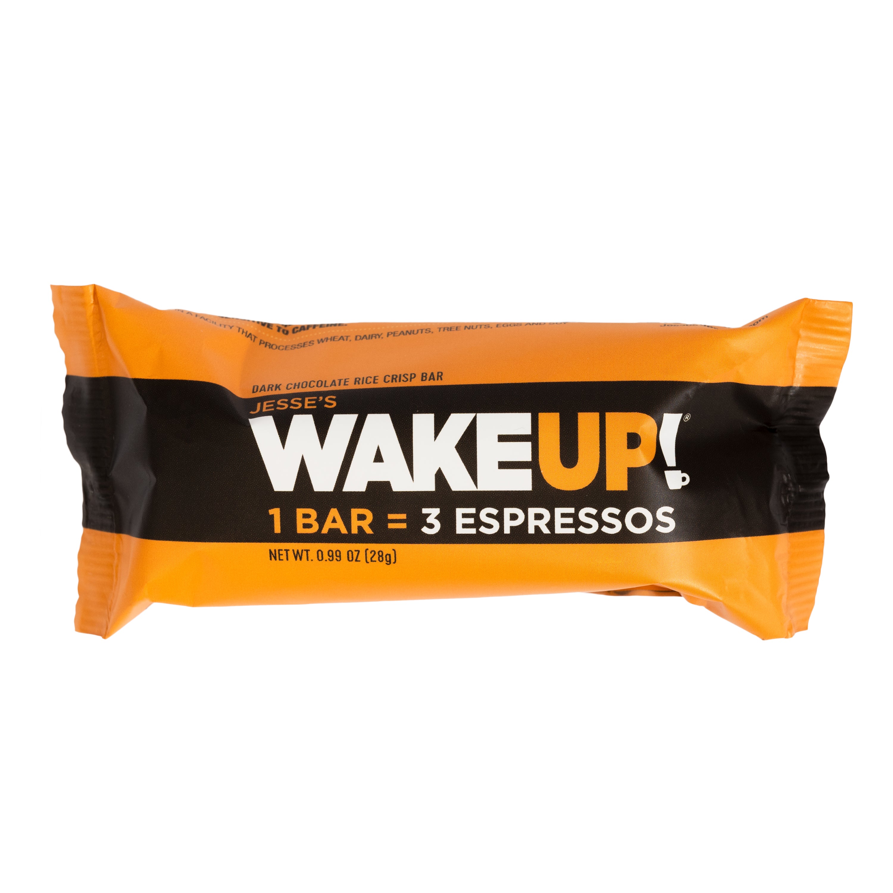 WAKE UP! Caffeinated Chocolate Protein Bars - Gluten Free, Vegan, 350mg Caffeine (1 Bar = 3 Espressos) - Boosts Focus and Clarity - Kosher Ingredients - 6 Pack