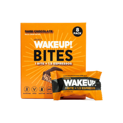 WakeUP! Caffeinated Protein Bites Value Pack – 6 Cartons (48 Bites) – 3 Caramel & 3 Dark Chocolate