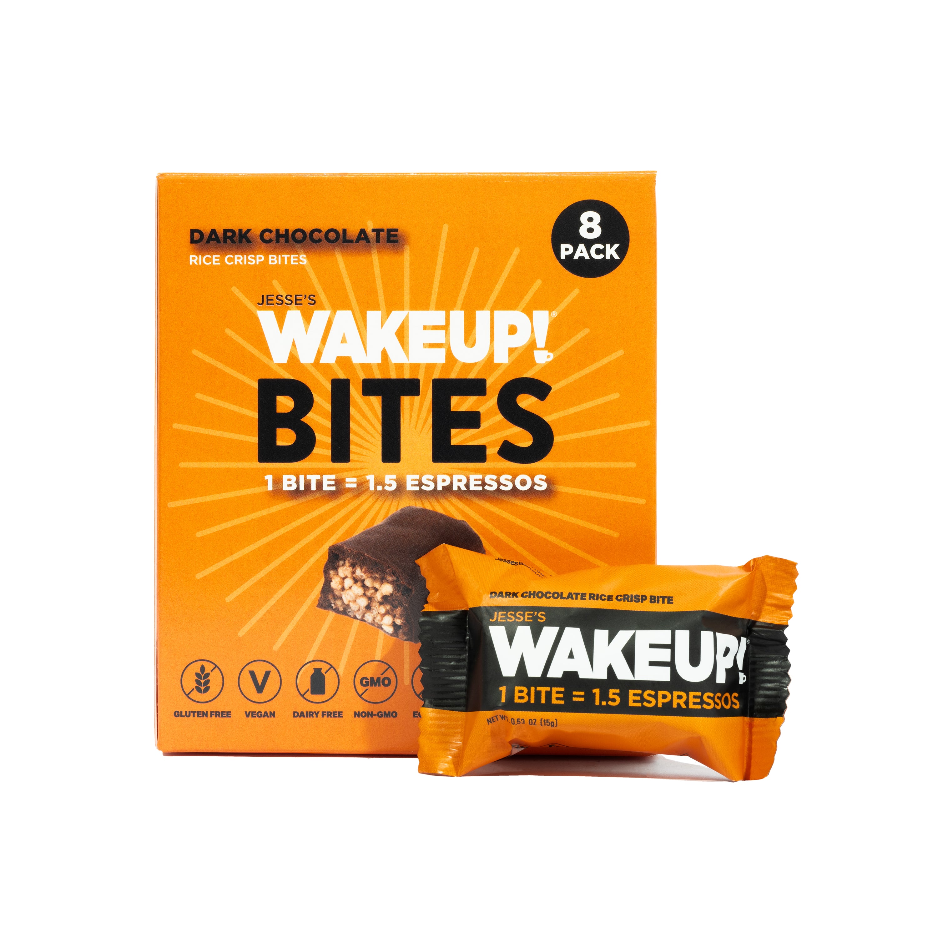 WAKE UP! Caffeinated Protein Bites Value Pack – 6 Cartons (48 Bites) – 3 Caramel & 3 Dark Chocolate – 175mg Caffeine (1 Bite = 1.5 Espressos) – Gluten-Free, Vegetarian