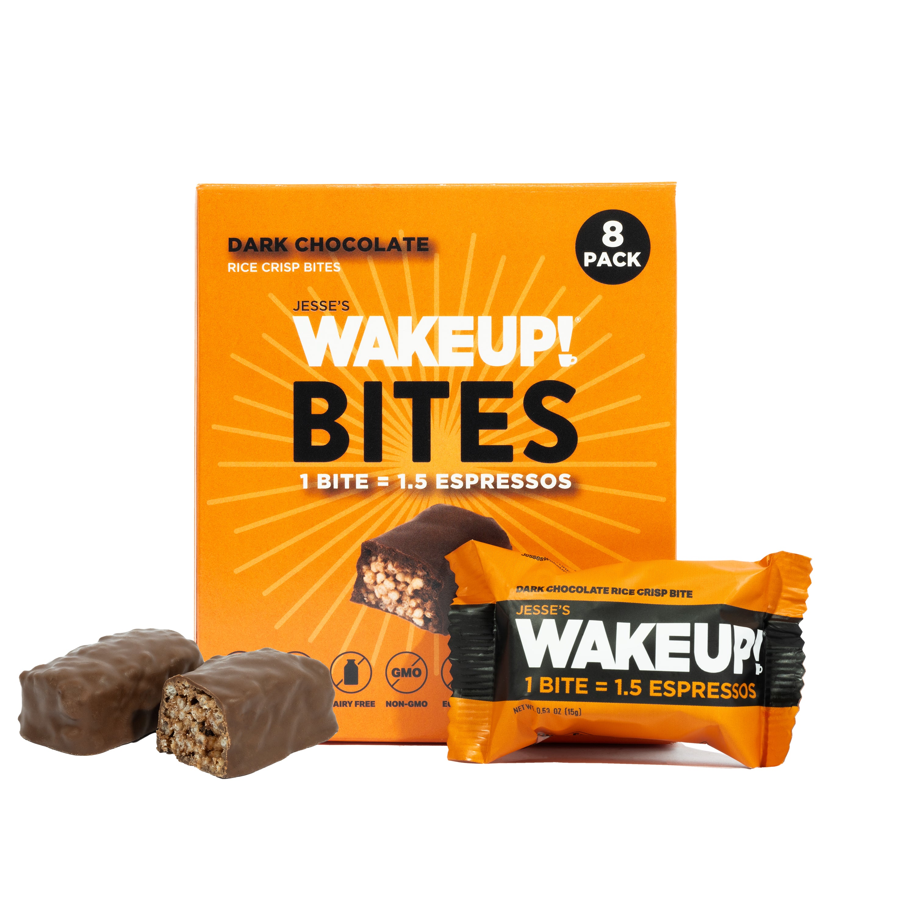 WakeUP! Caffeinated Protein Bites Value Pack – 6 Cartons (48 Bites) – 3 Caramel & 3 Dark Chocolate