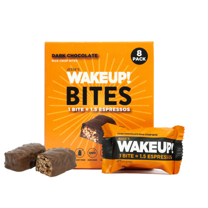 WakeUP! Caffeinated Protein Bites Value Pack – 6 Cartons (48 Bites) – 3 Caramel & 3 Dark Chocolate